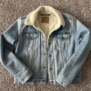Levi's Denim Sherpa Jacket in Light Blue